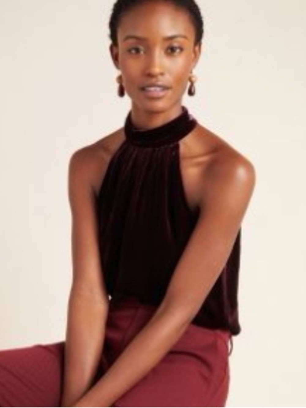 Anthropologie x Kachel Chelsea velvet halter sz 4